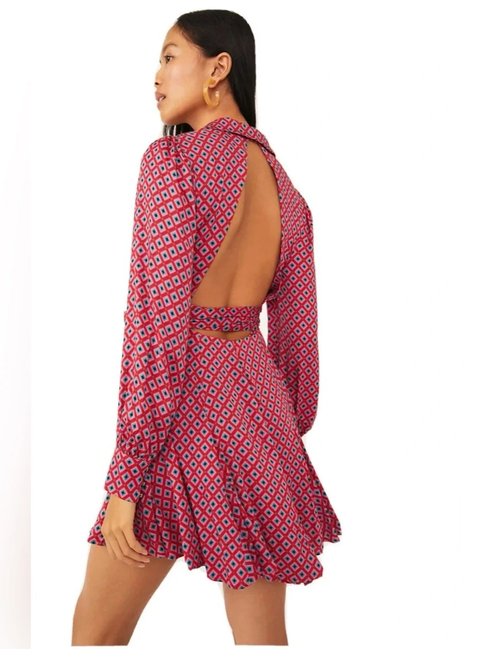 Free People it takes two long sleeve mini dress Size L
